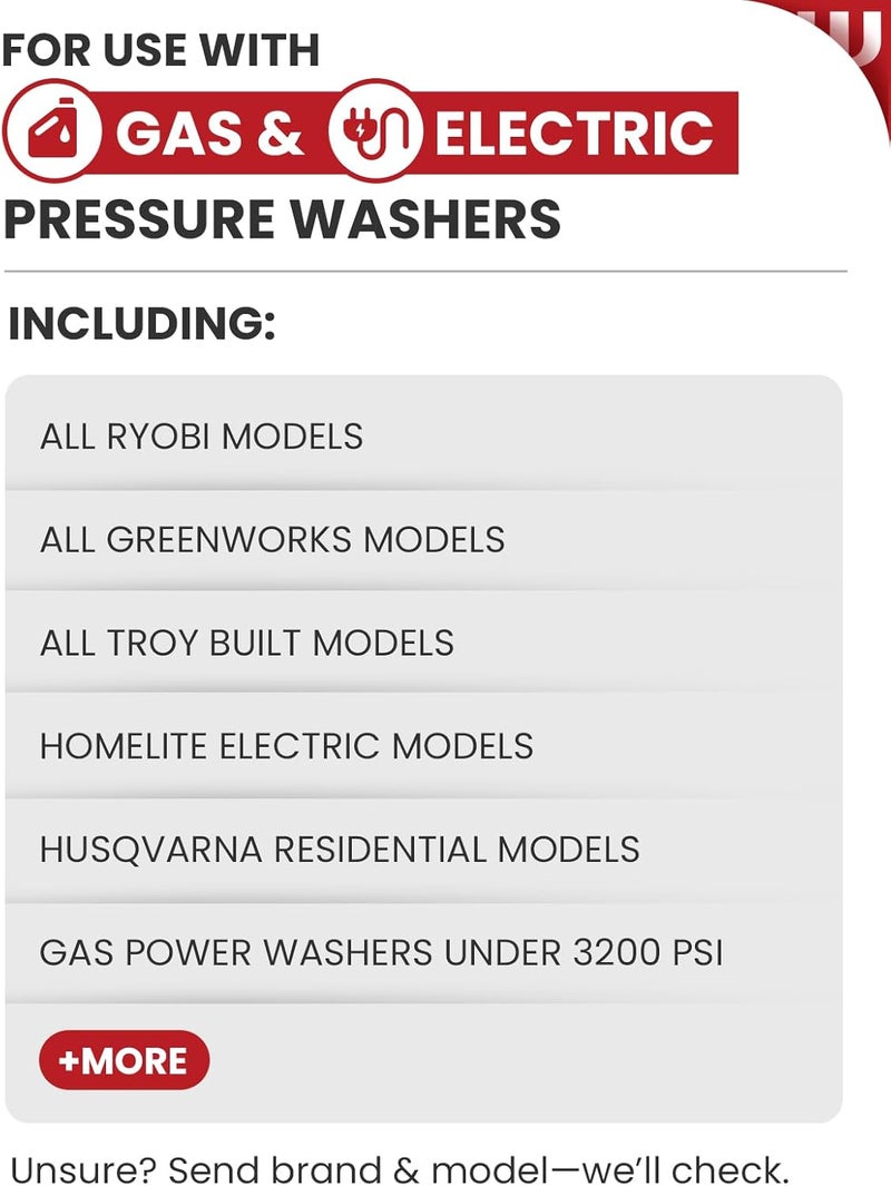 WOJET Pressure Washer Hose 25ftx1/4”, Ultra Flexible Replacement Hose for Ryobi Greenworks Models, Power Washer Hose with M22 14mm Fitting, High Pressure Hose fits Electric Power Washers, 3200PSI - Image 3